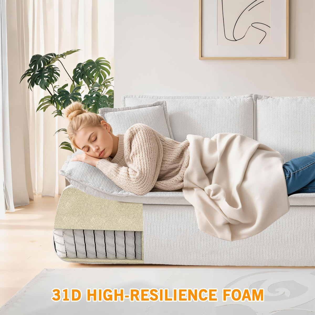 Chenille Boneless Loveseat