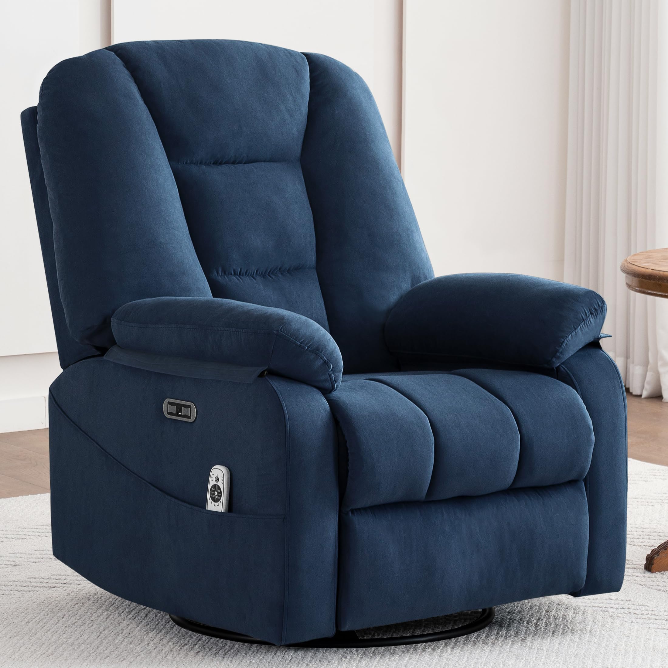 Power Swivel Rocker Recliner with Massage & Heat