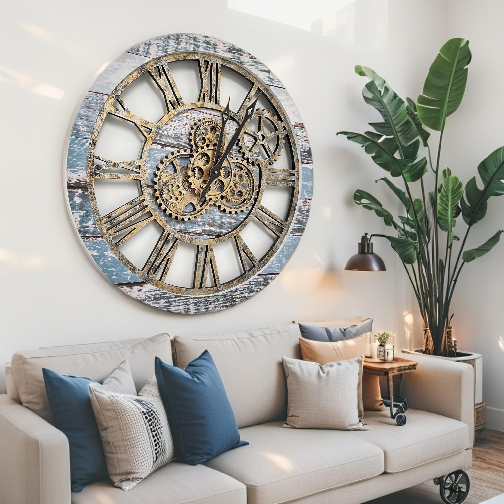 Industrial Moving Gear Wall Clock
