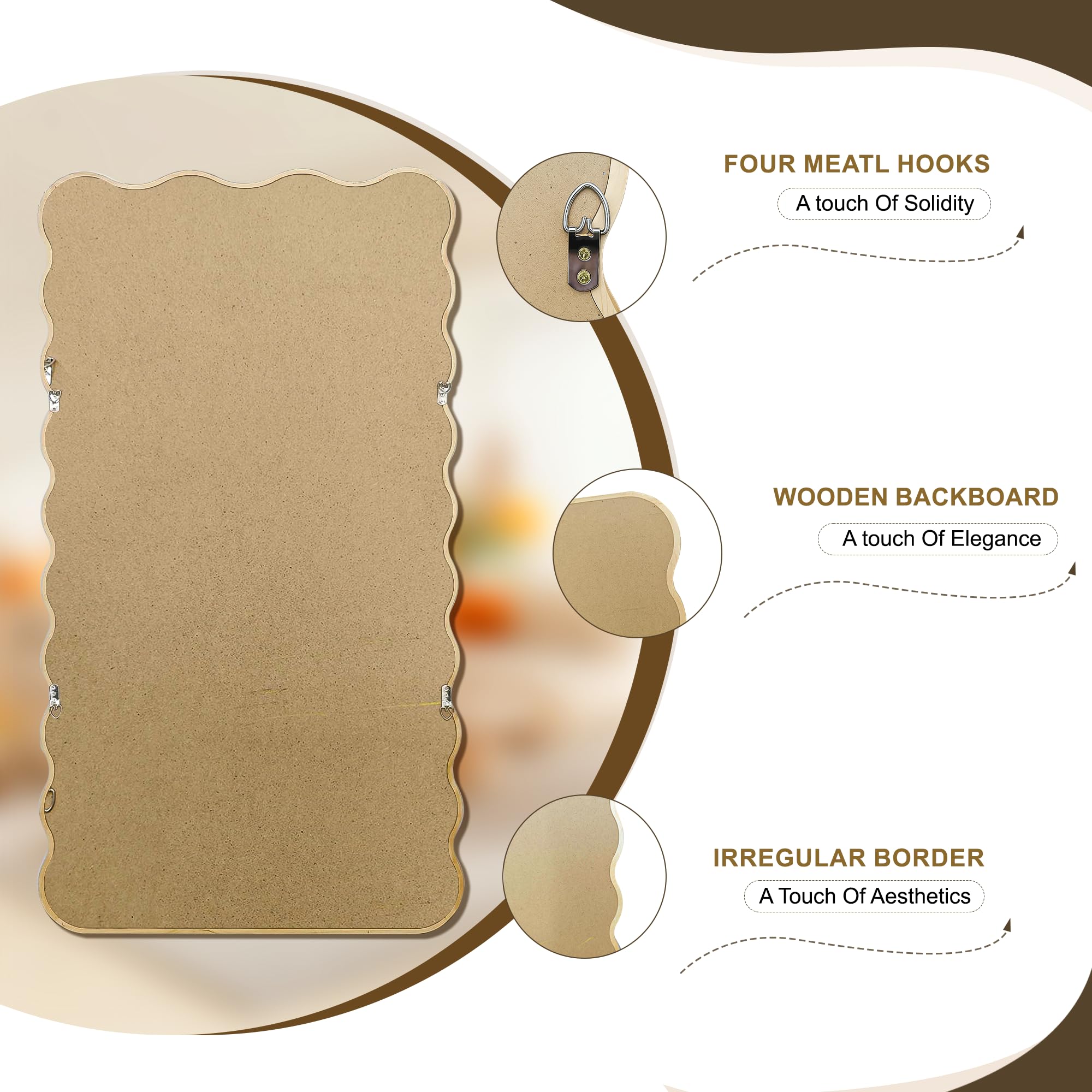 Wavy Wood Full Length Mirror