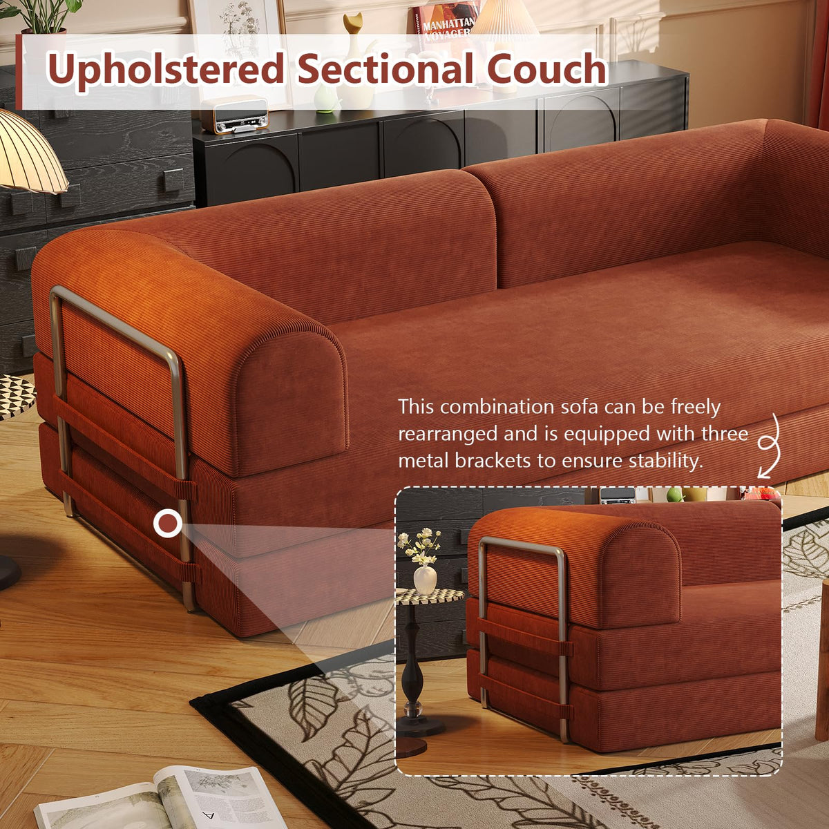 Convertible Corduroy Sofa Bed