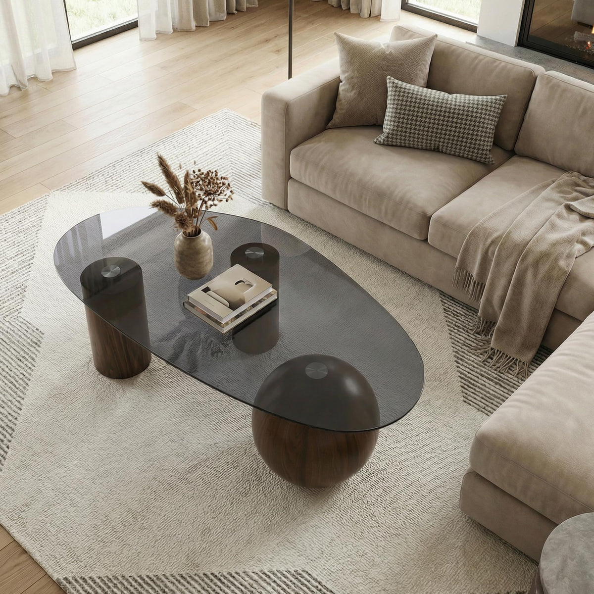 Smoked Glass Cloud Coffee Table
