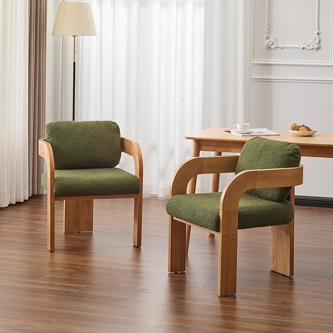 Upholstered Dining Chairs with Cushion, Set of 2