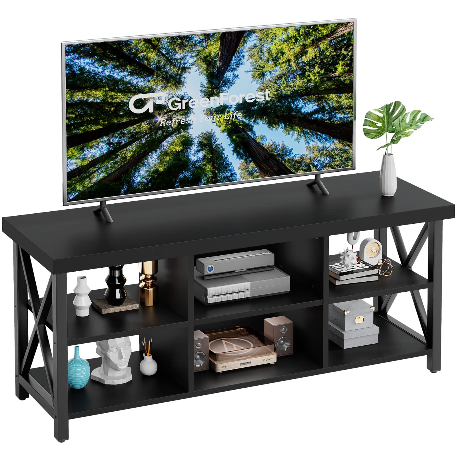 55" TV Stand with 6 Storage Compartments