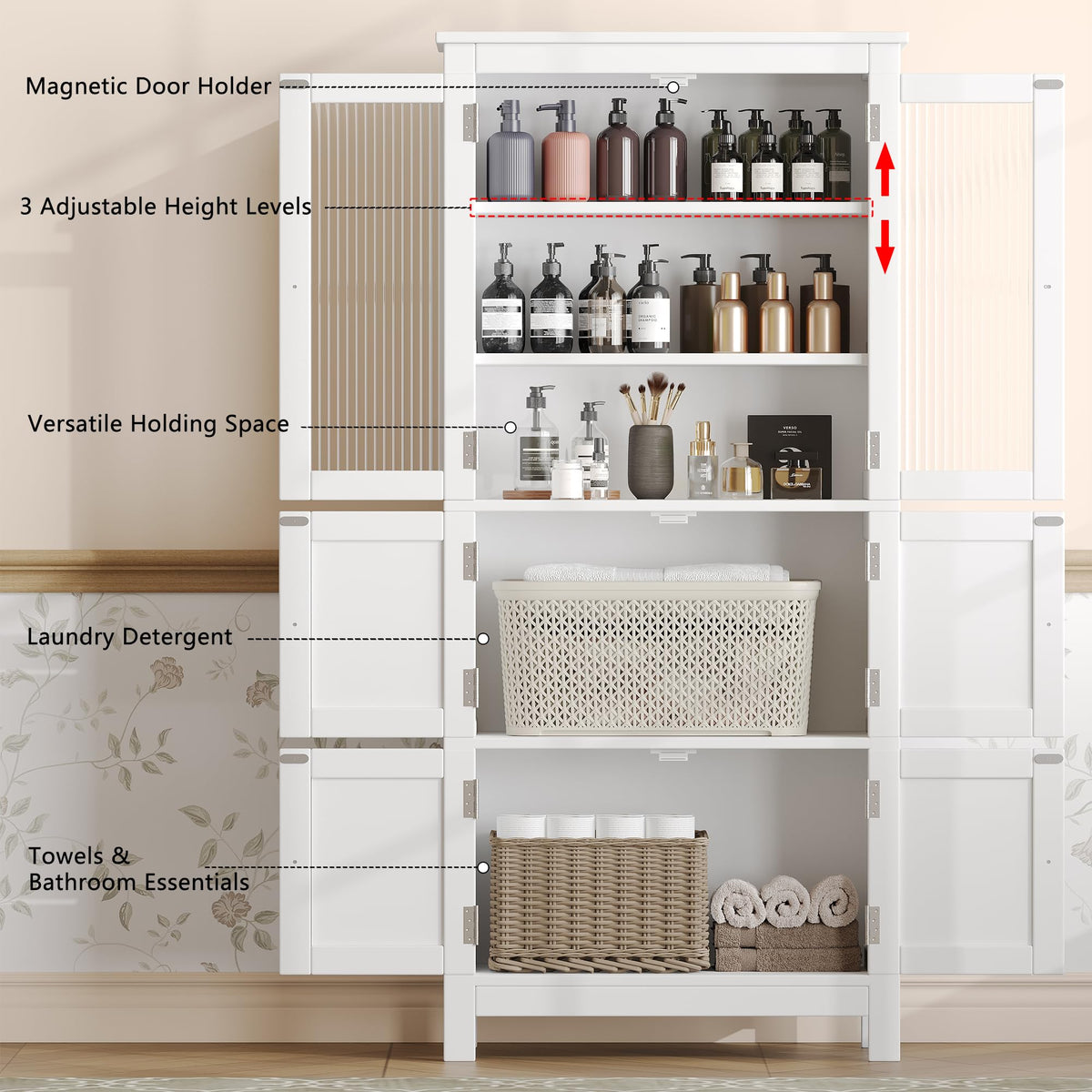 White Bathroom Storage Cabinet