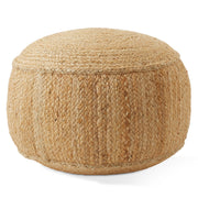 Round Braided Jute Pouf