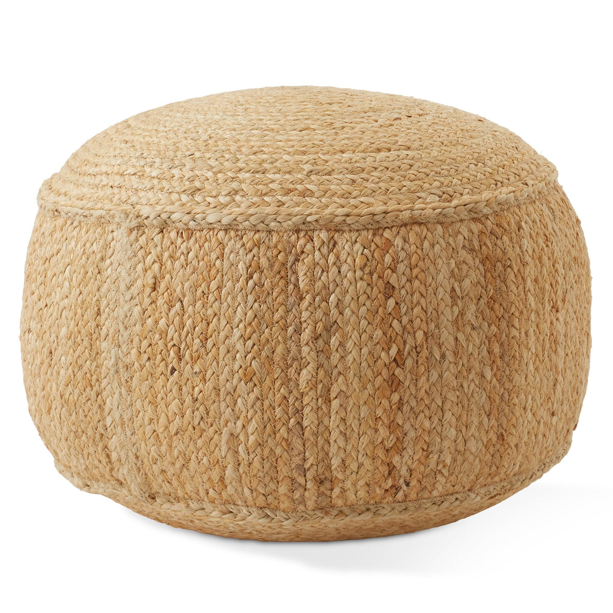 Round Braided Jute Pouf
