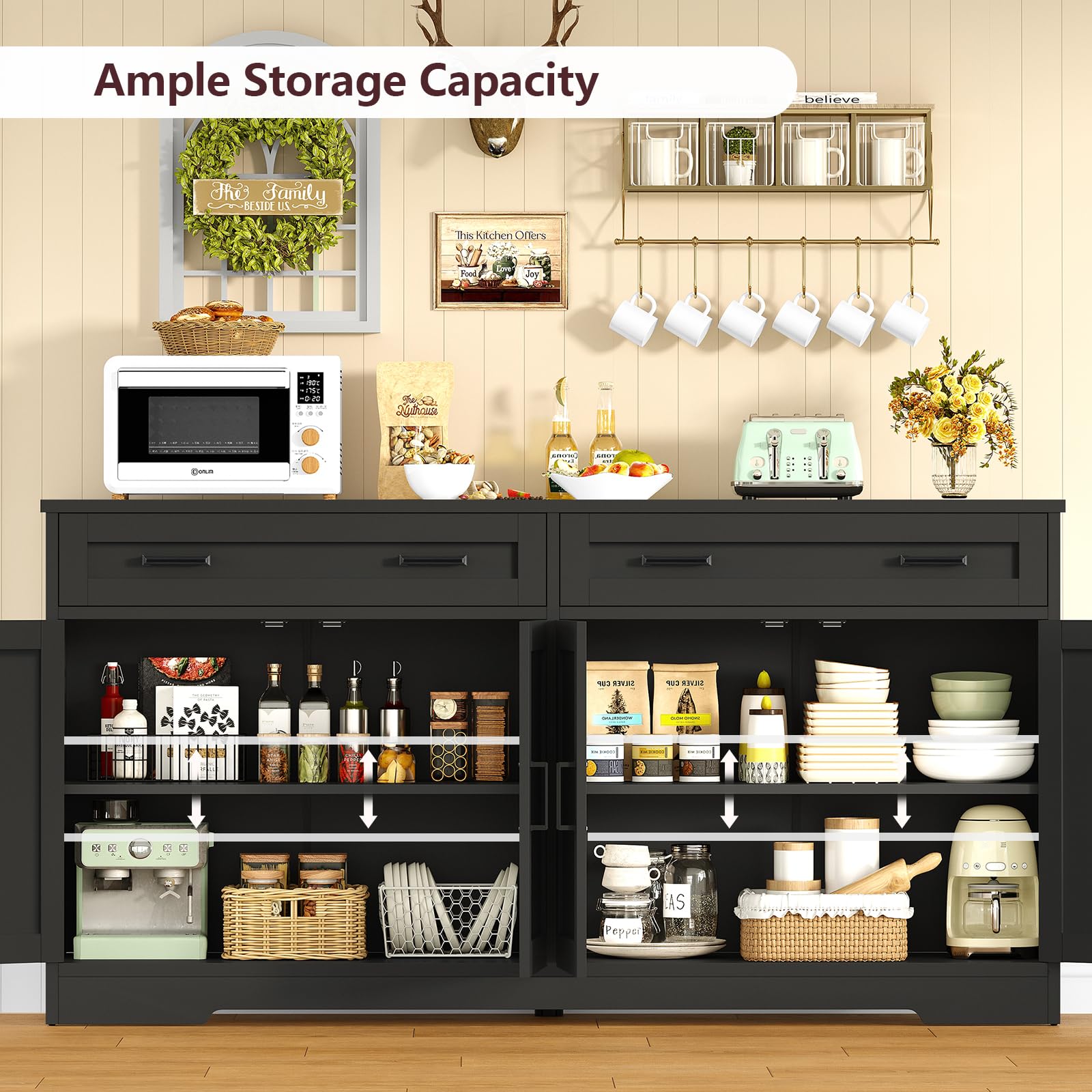 63" Buffet Cabinet with Storage