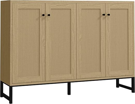 Rattan 4-Door Sideboard Cabinet