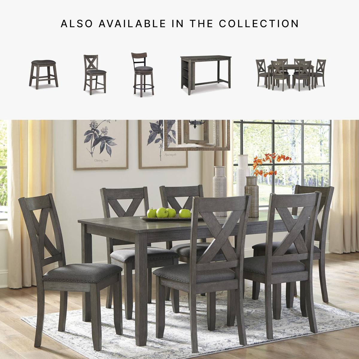 Signature Design by Ashley Caitbrook 7-Piece Dining Set, Gray Wash