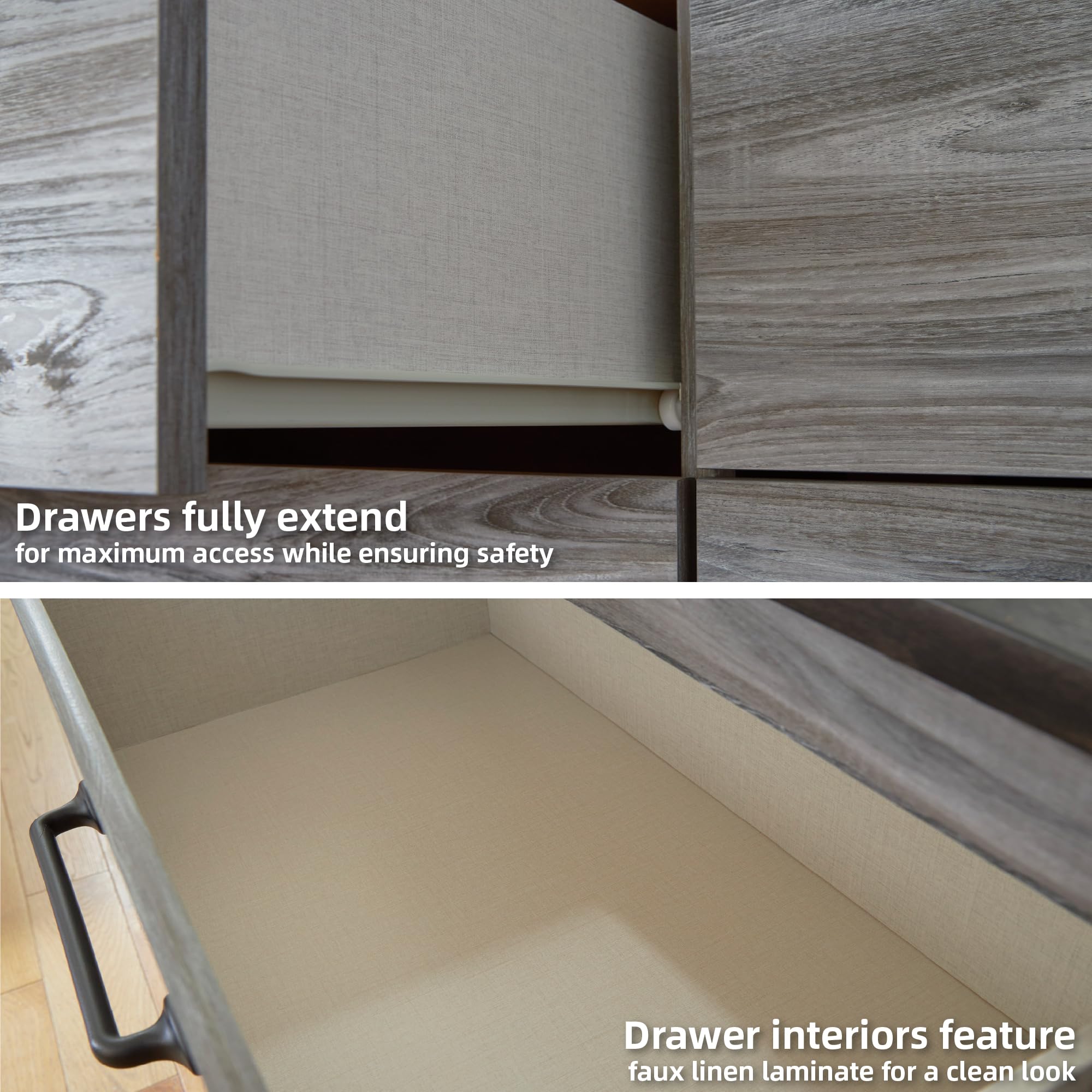 Signature Design by Ashley Bronyan Contemporary 6 Drawer Dresser, Gray