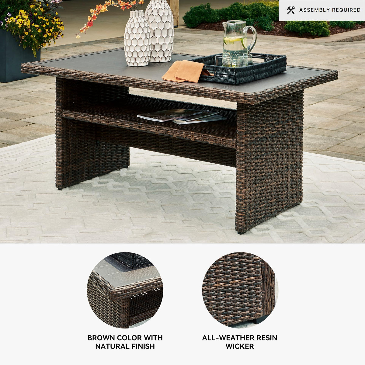 Signature Design by Ashley Brook Ranch Outdoor Dining Table with Storage