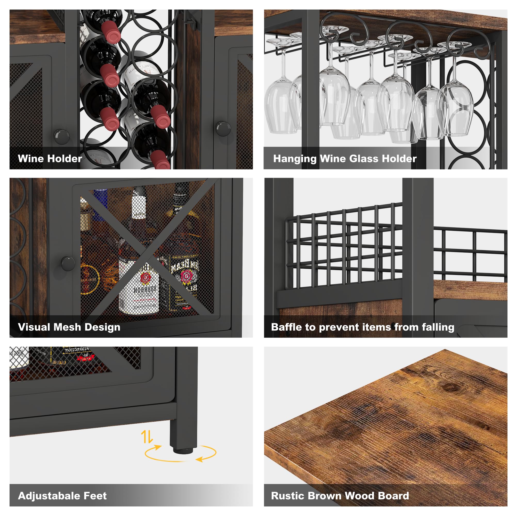 Wine Bar Cabinet with Storage