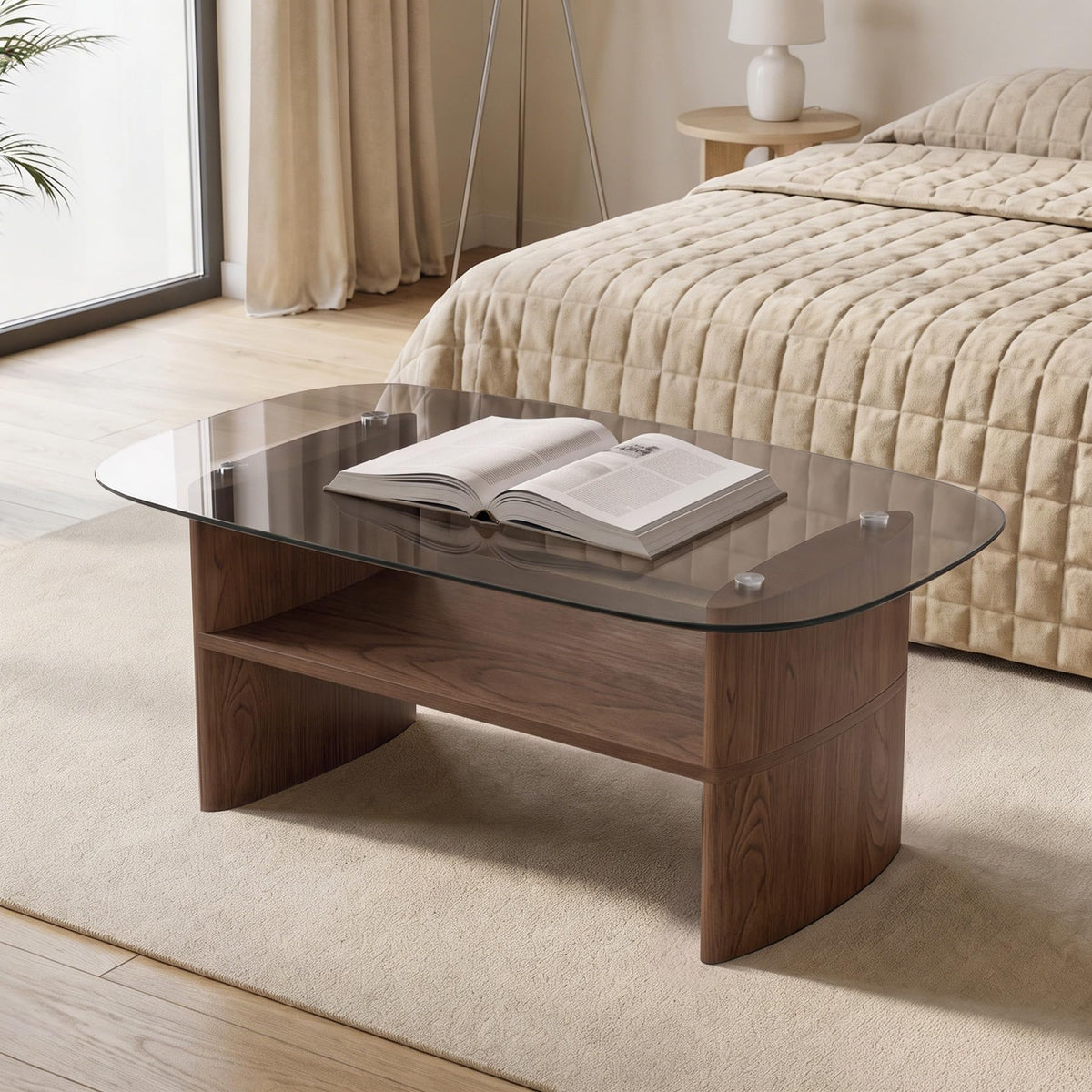 Curved Glass Coffee Table