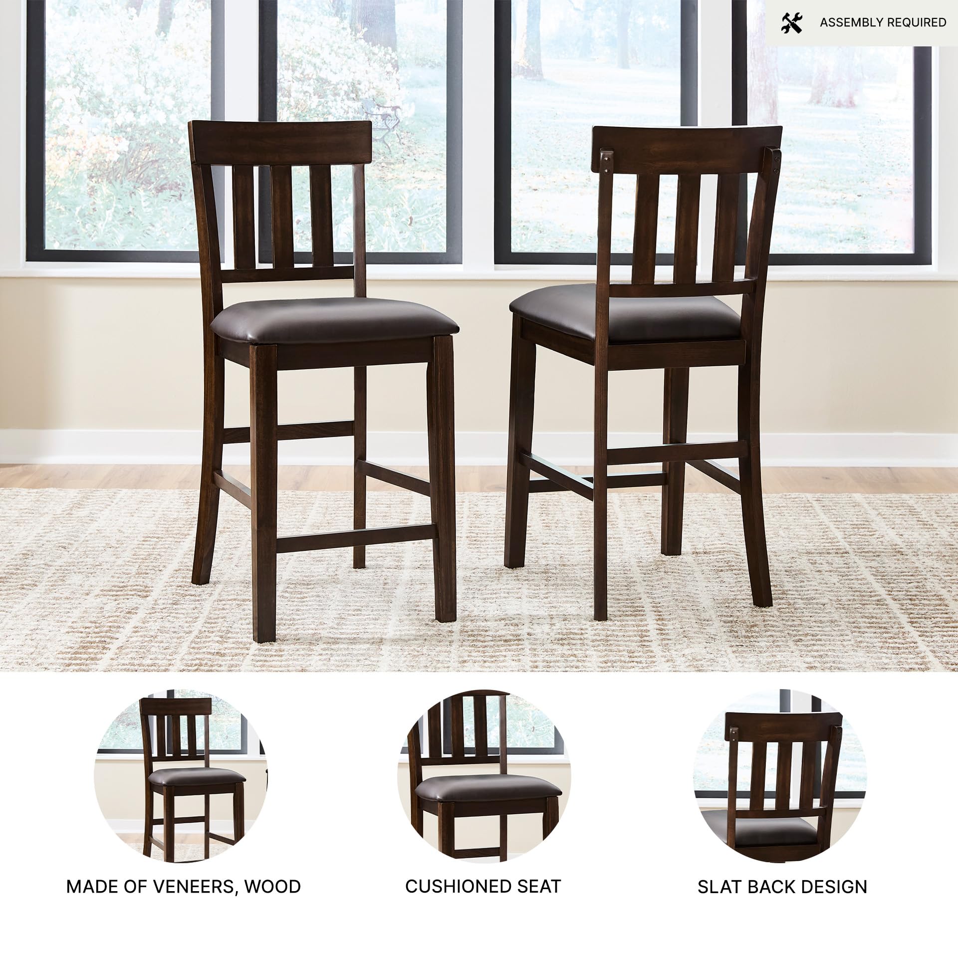 Upholstered Bar Stool Set of 2