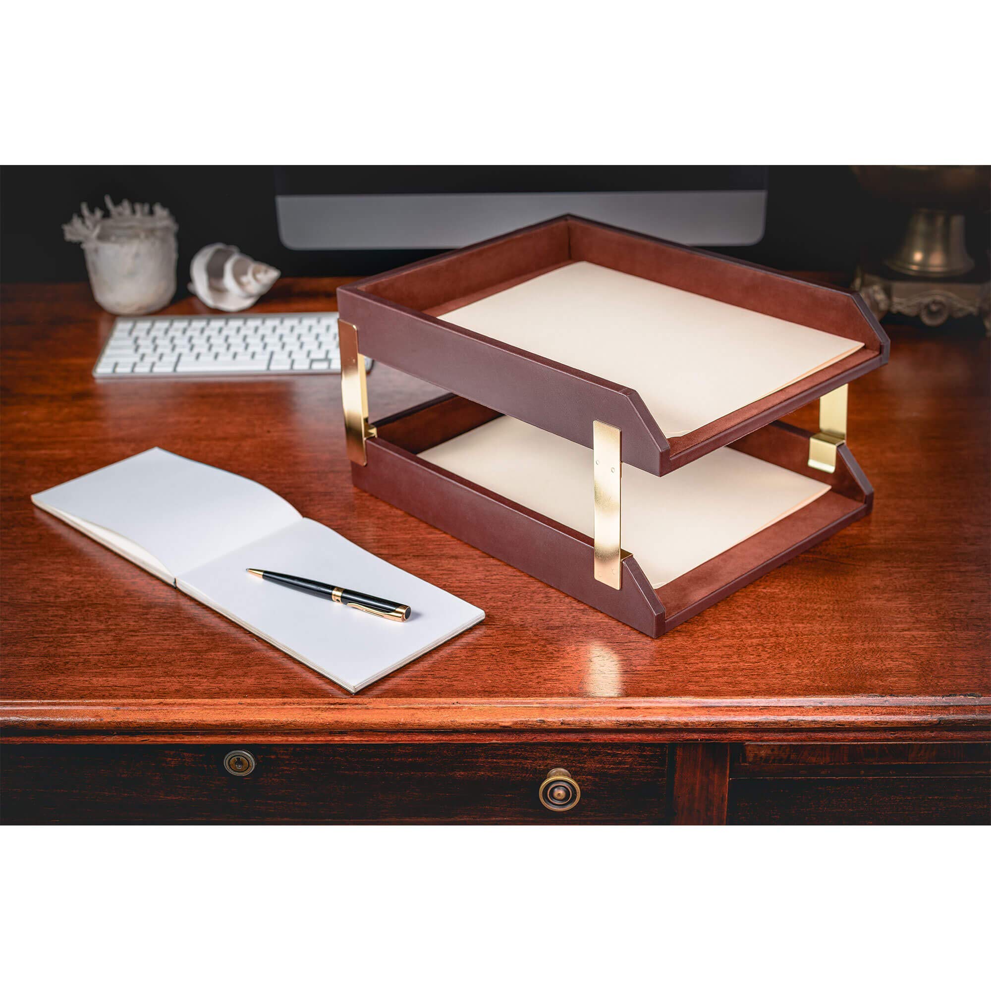Leather Desk Set 10-Piece