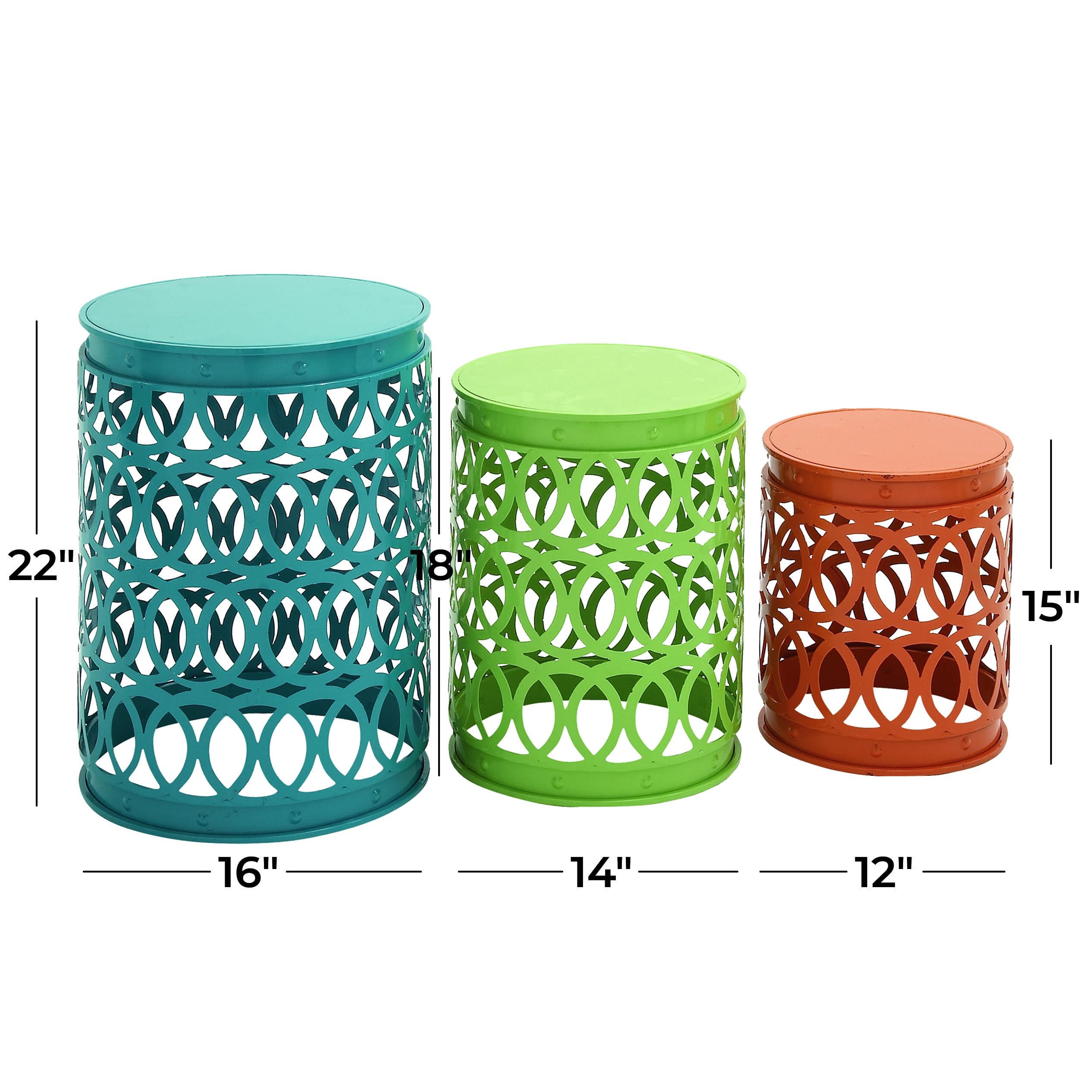 Metal Nesting Accent Table Set of 3