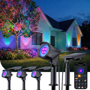 Solar Spotlight Outdoor – Dual-Ring, Color Changing, IP66 Waterproof