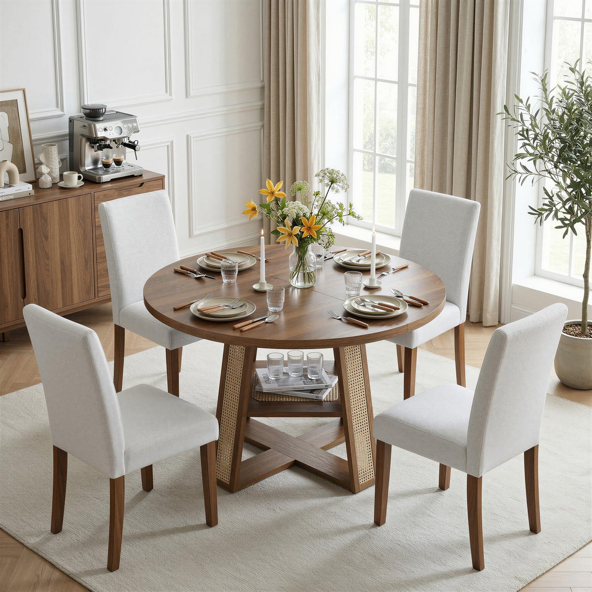 Extendable Dining Table with Storage