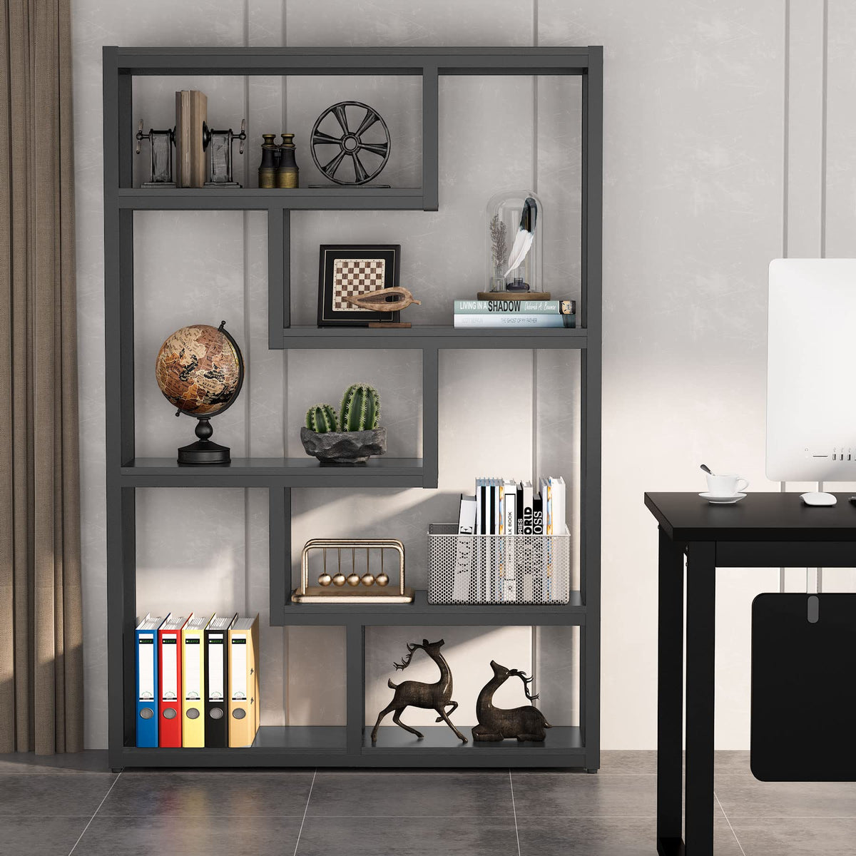 6-Tier Industrial Bookcase