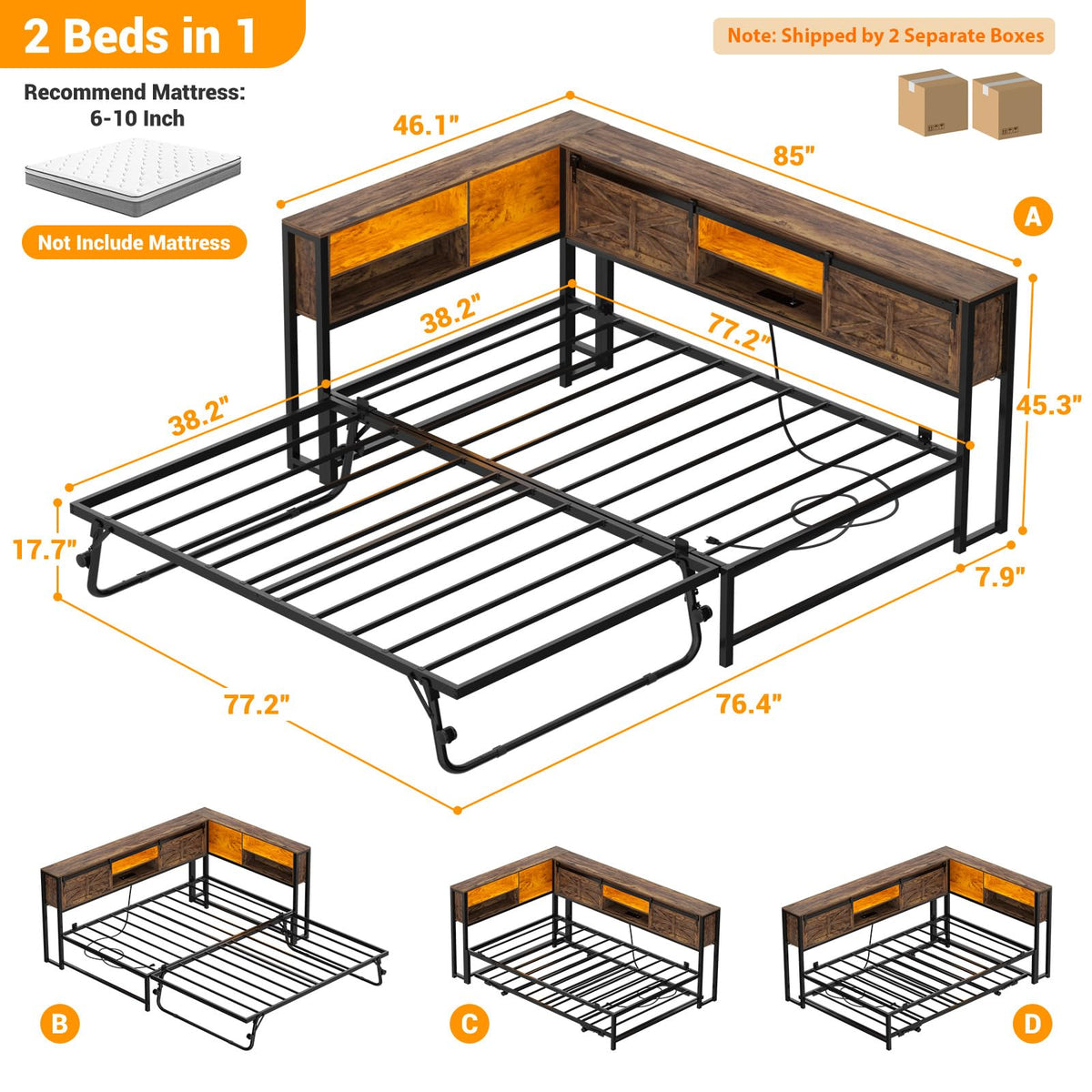 Twin Corner Daybed with Trundle