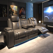 3-Seat Power Recliner Sofa with Wireless Charging & Tray Table