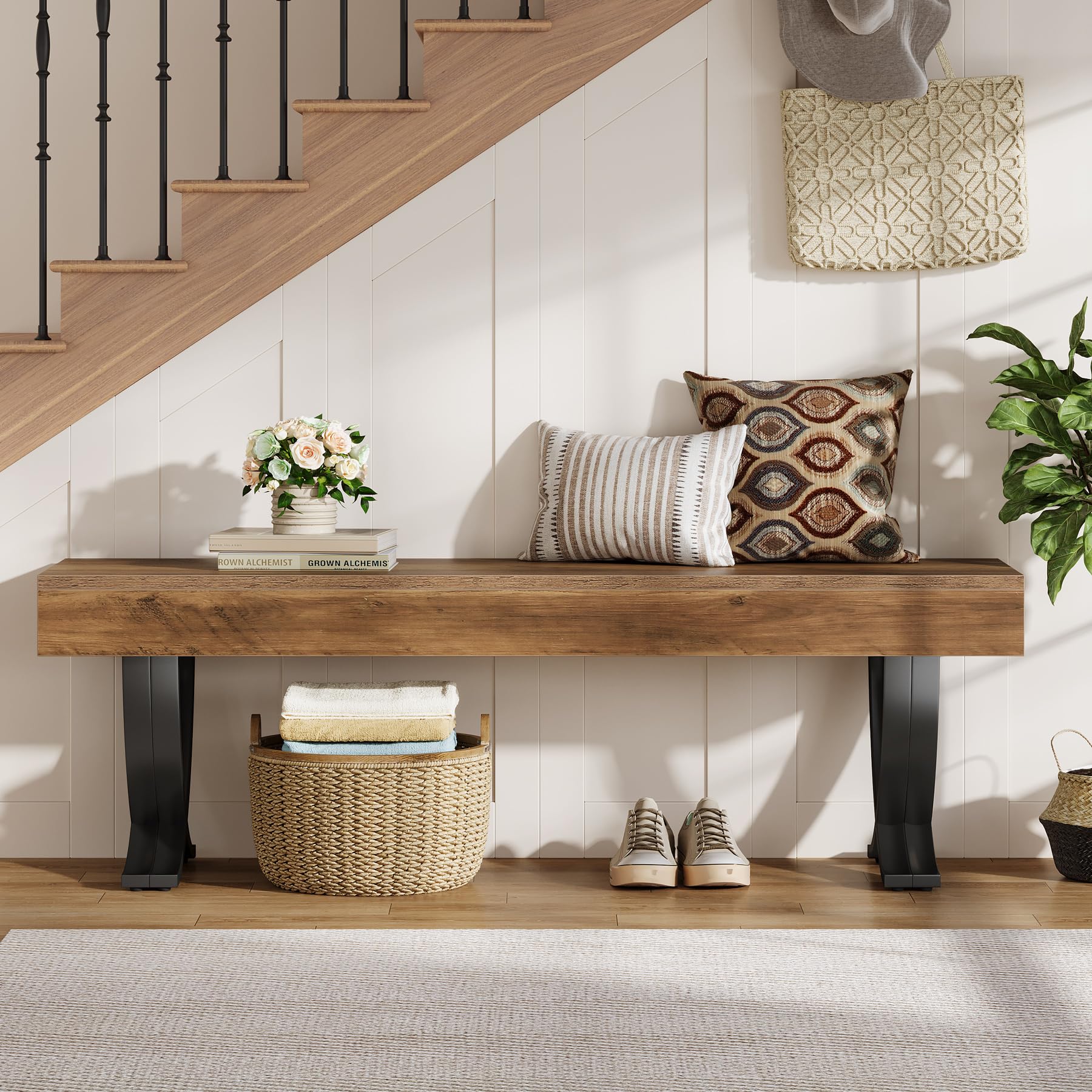 Industrial Entryway Shoe Bench