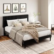 Queen Velvet Platform Bed Frame