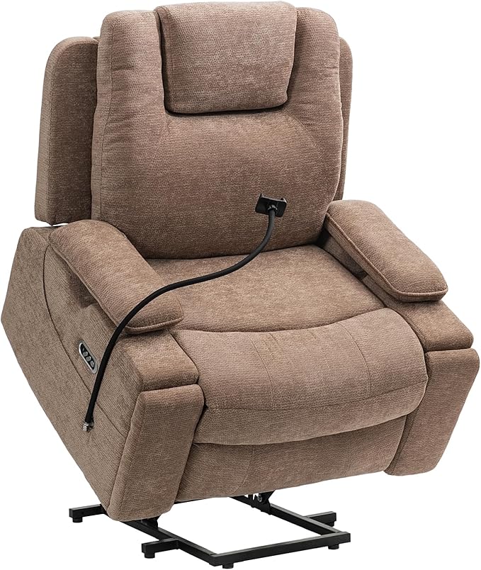 L-Shape Power Lift Recliner Chair with Massage & Heat
