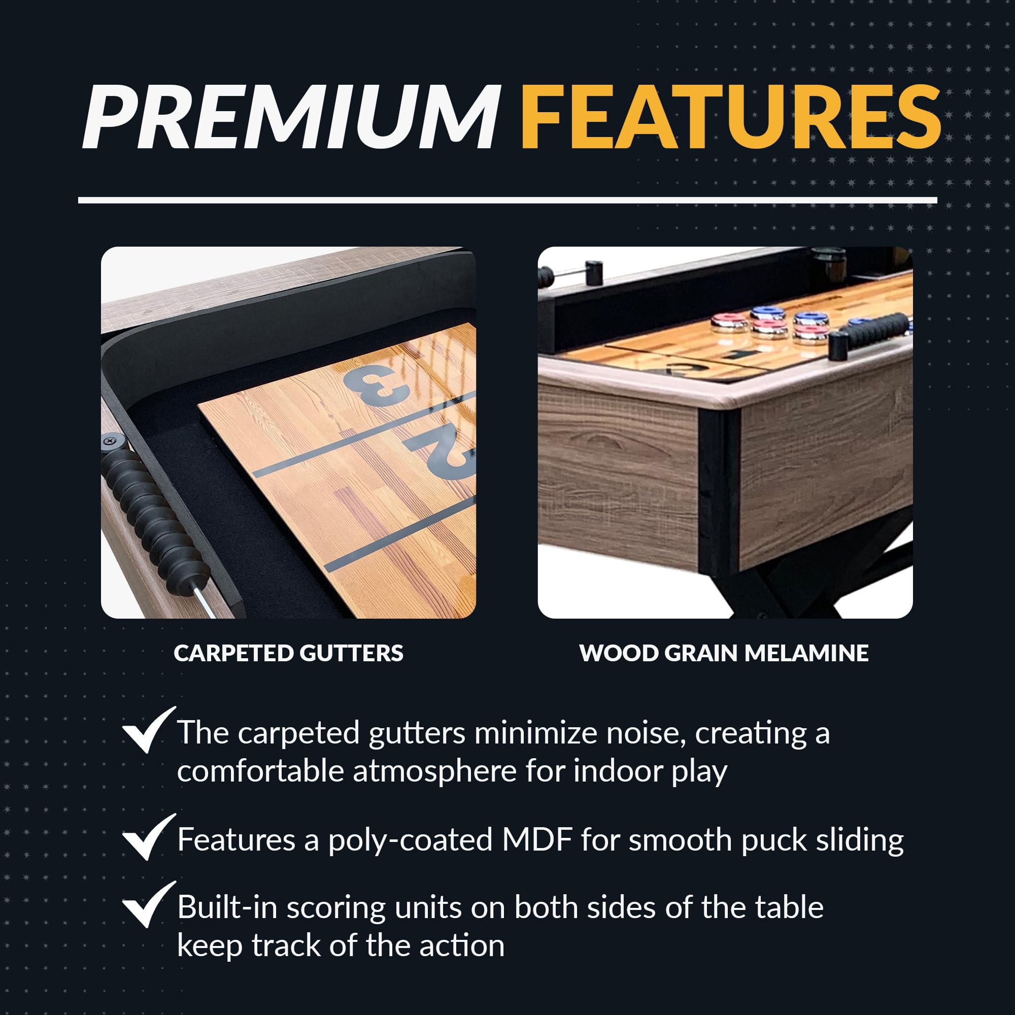 9-Ft Shuffleboard Table with Driftwood Finish
