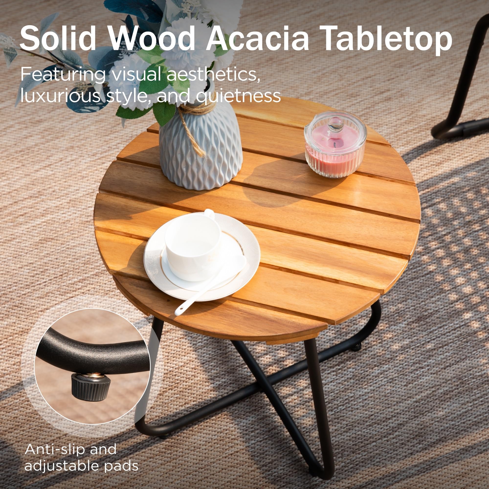 3-Piece Outdoor Wicker Bistro Set