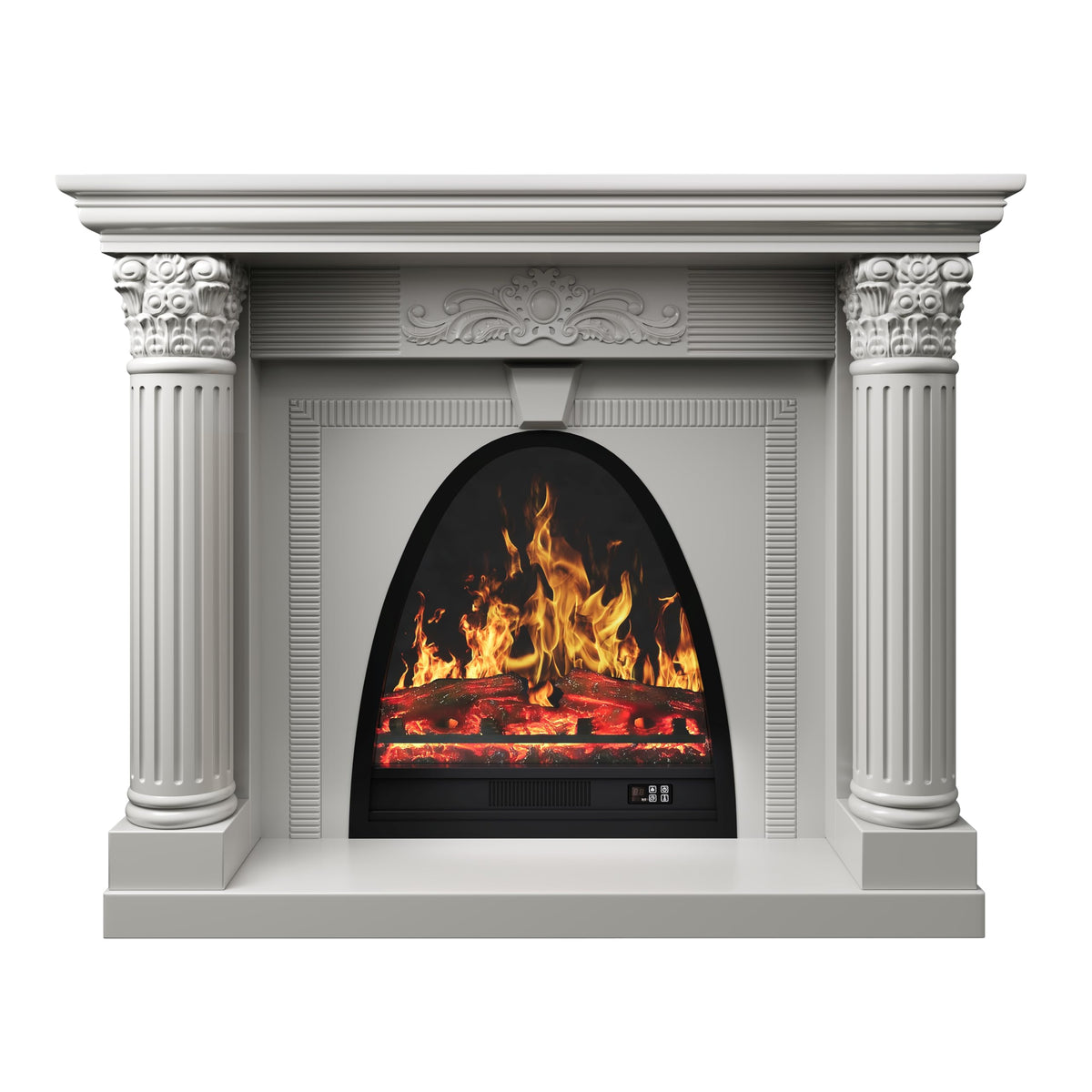 RECHHX 51.2” Solid Wood Electric Fireplace with Mantel, Fireplace TV Stand