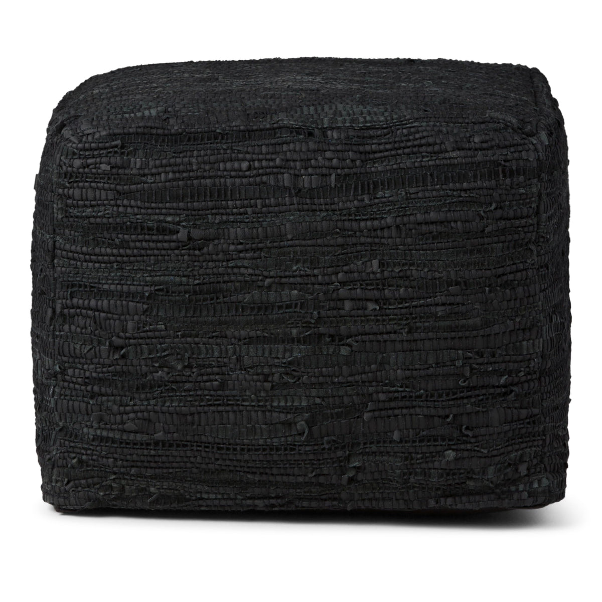 Square Leather Pouf