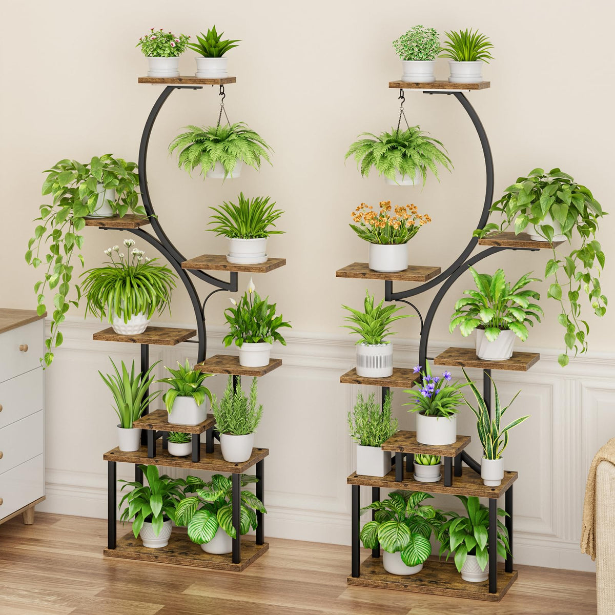 8-Tier Plant Stand Set with Grow Lights