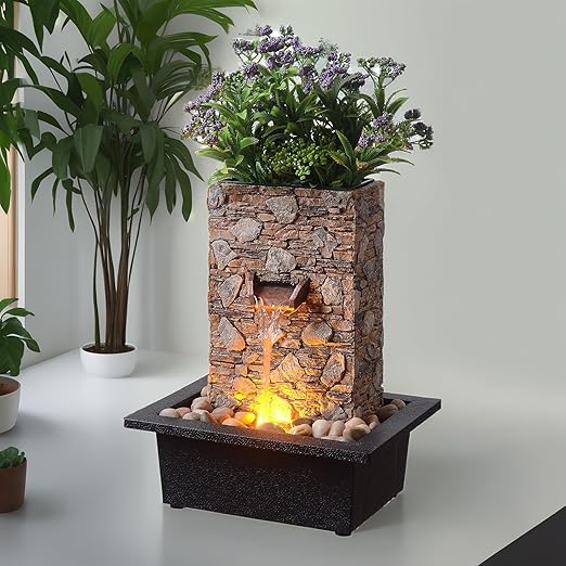 Tabletop Water Fountain with LED Light