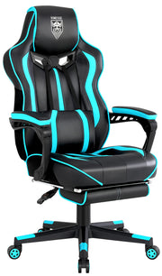 Ergonomic Gaming Chair with Footrest, Massage & Lumbar Support