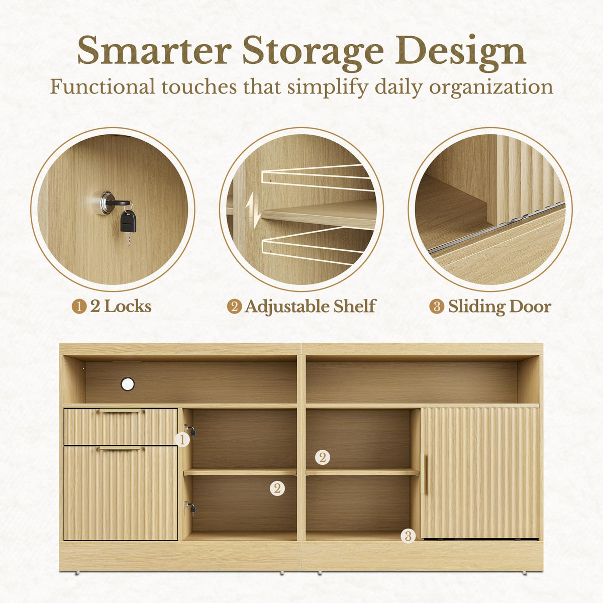 Perledesign 2 Drawer File Cabinet with Lock, Printer Stand, Light Waulnut