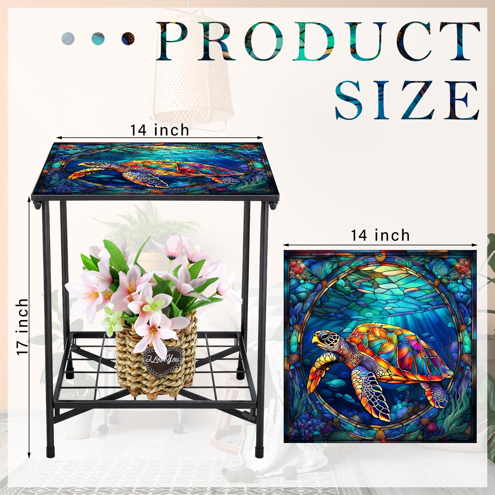 2-Tier Metal Outdoor Side Table
