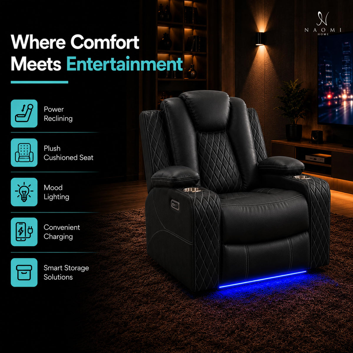 Black Power Theater Recliner