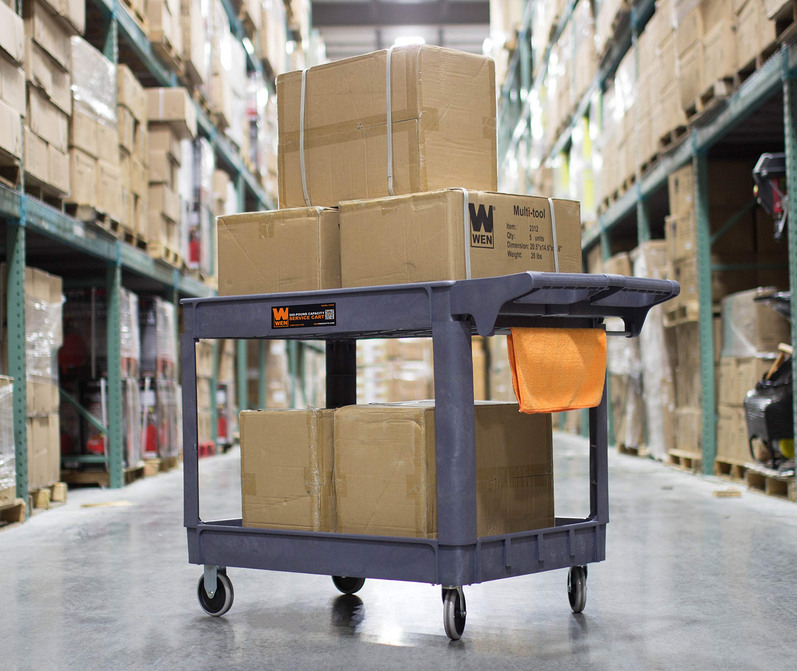 500 lb Capacity Extra Wide Service Utility Cart