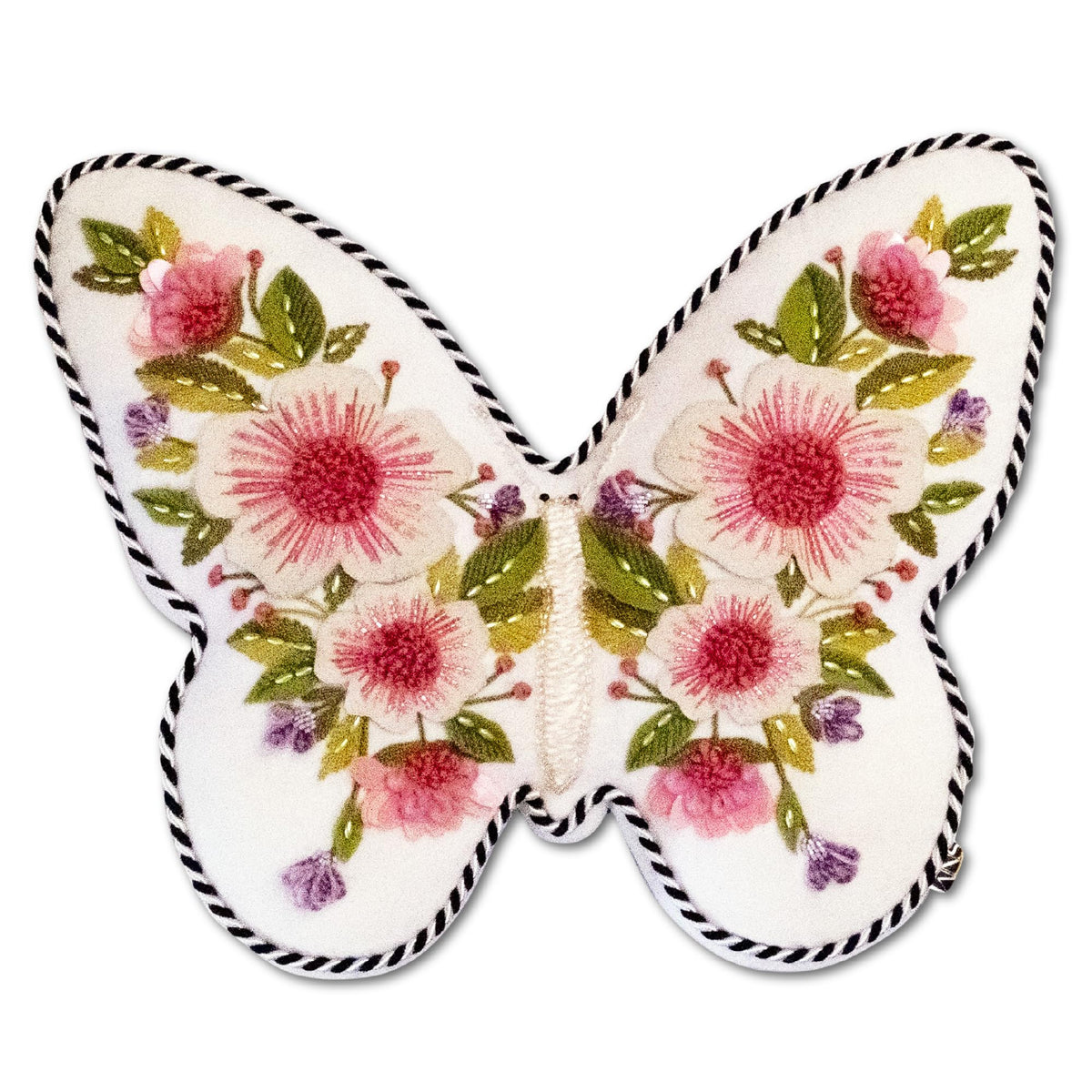 MACKENZIE-CHILDS Throw Pillow, 15x19, Butterfly-Shaped Floral