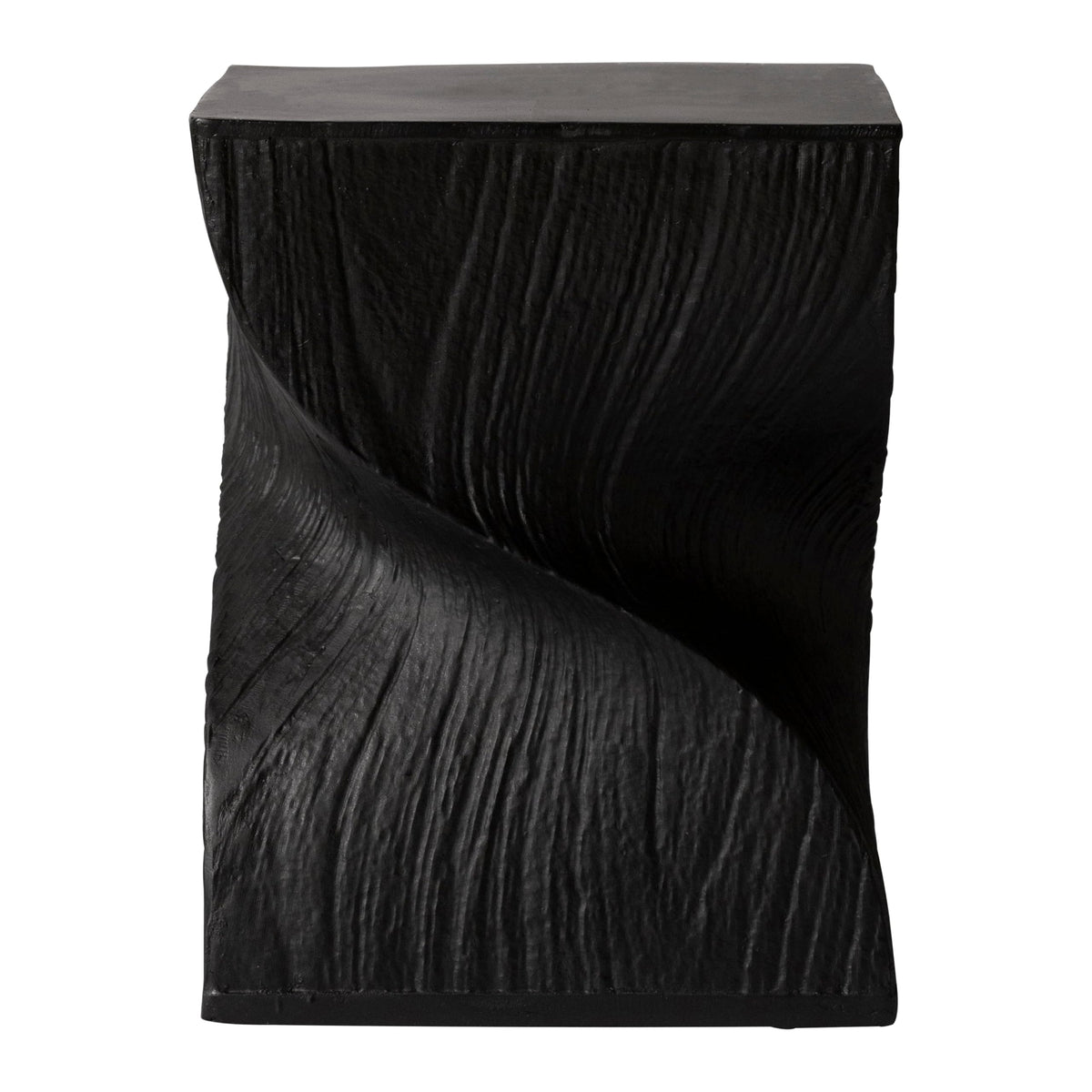 LeisureMod Modern Square Side Table, Accent End Table for Home, Outdoor Patio, Living Room Sofa, Night Stand, Weather-Resistant, Onyx Series in Black