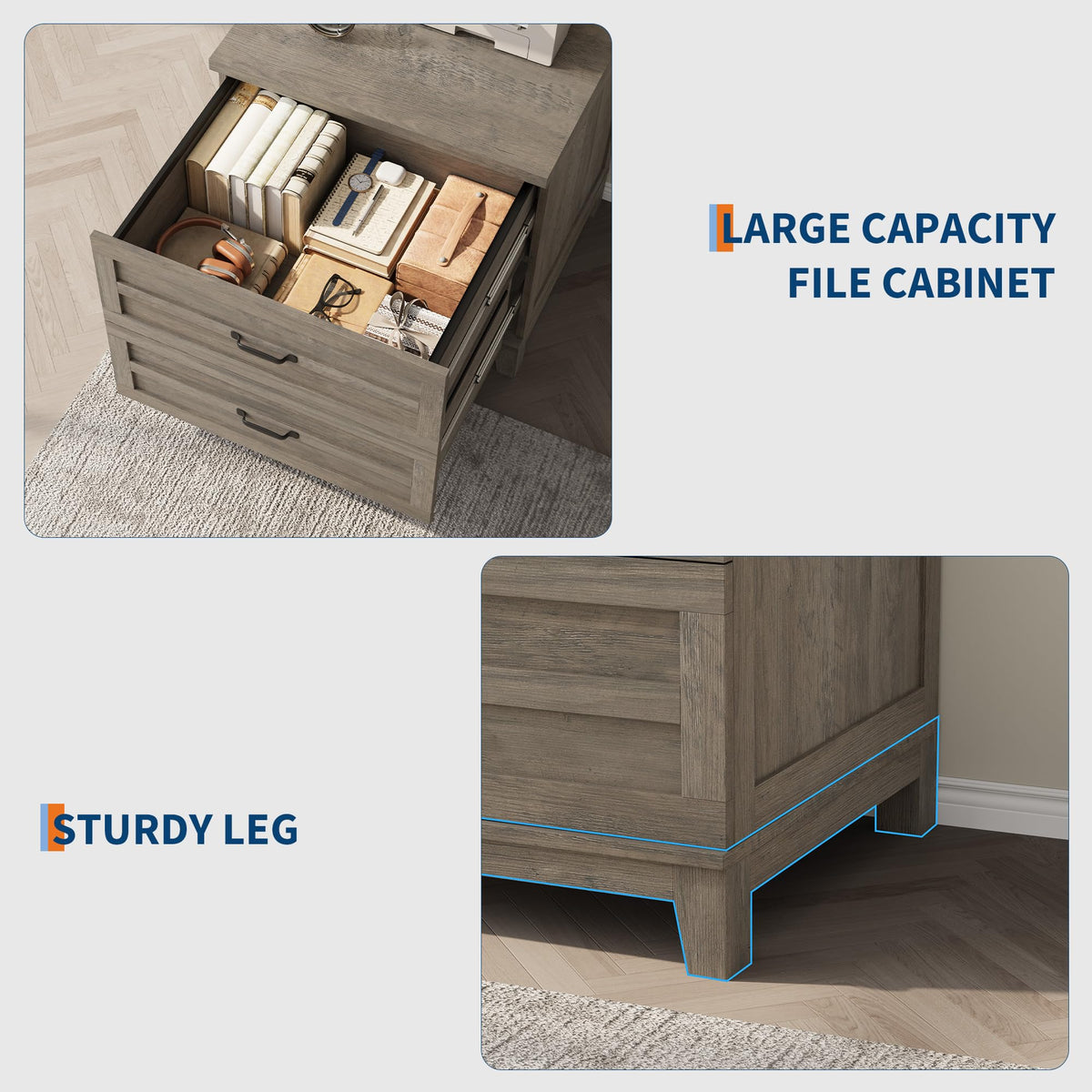 2-Drawer Farmhouse Lateral File Cabinet