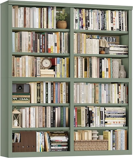 Large 12-Shelf Bookcase, 6-Tier Freestanding Bookshelf