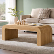 Curved Natural Oak Coffee Table