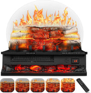 20" Freestanding Electric Fireplace with Log Set
