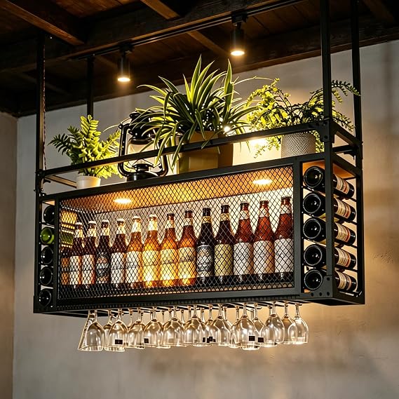 Wall-Mounted Iron Wine Rack