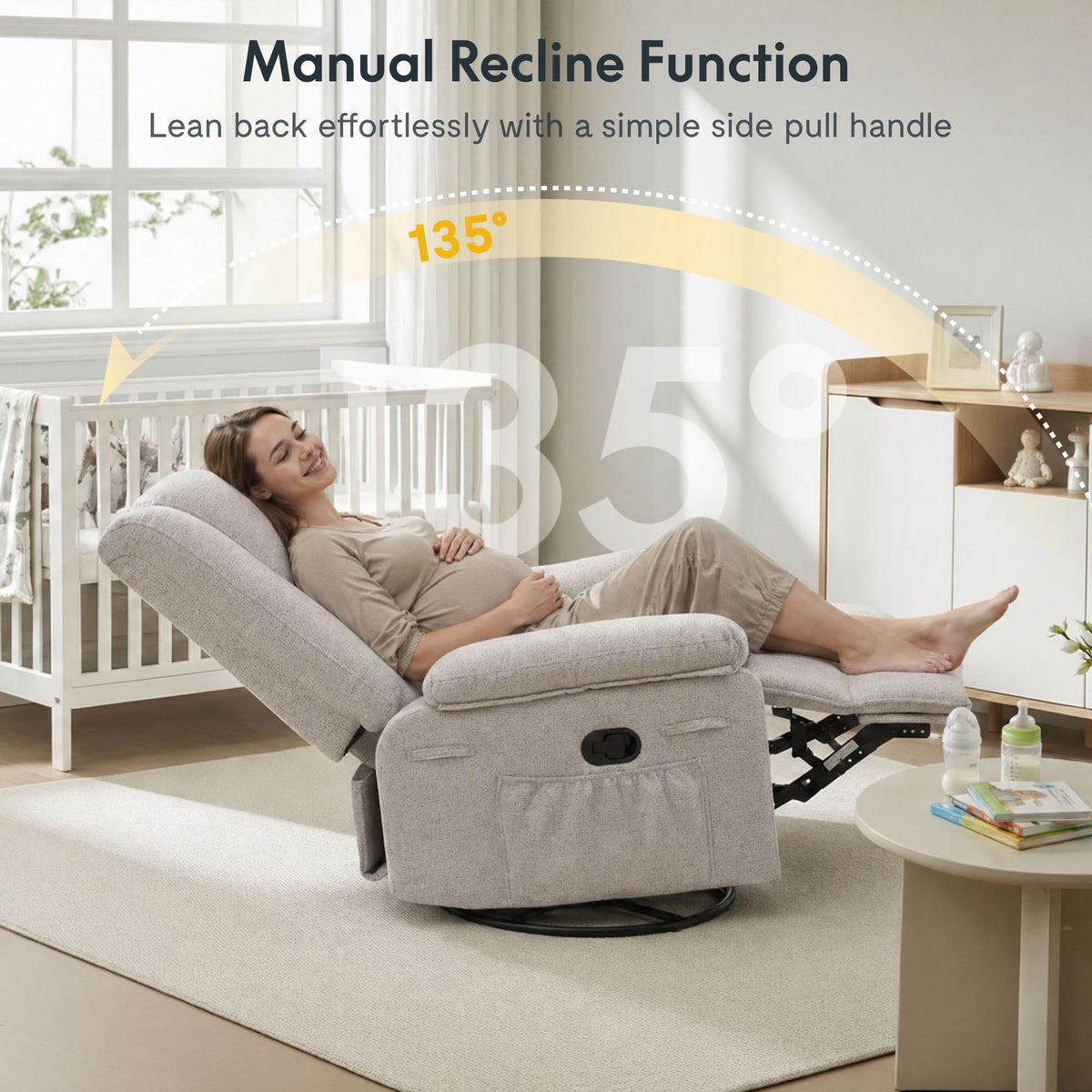 FLEXISPOT XRC2 360° Swivel Nursery Rocking Recliner with Massage & Heat