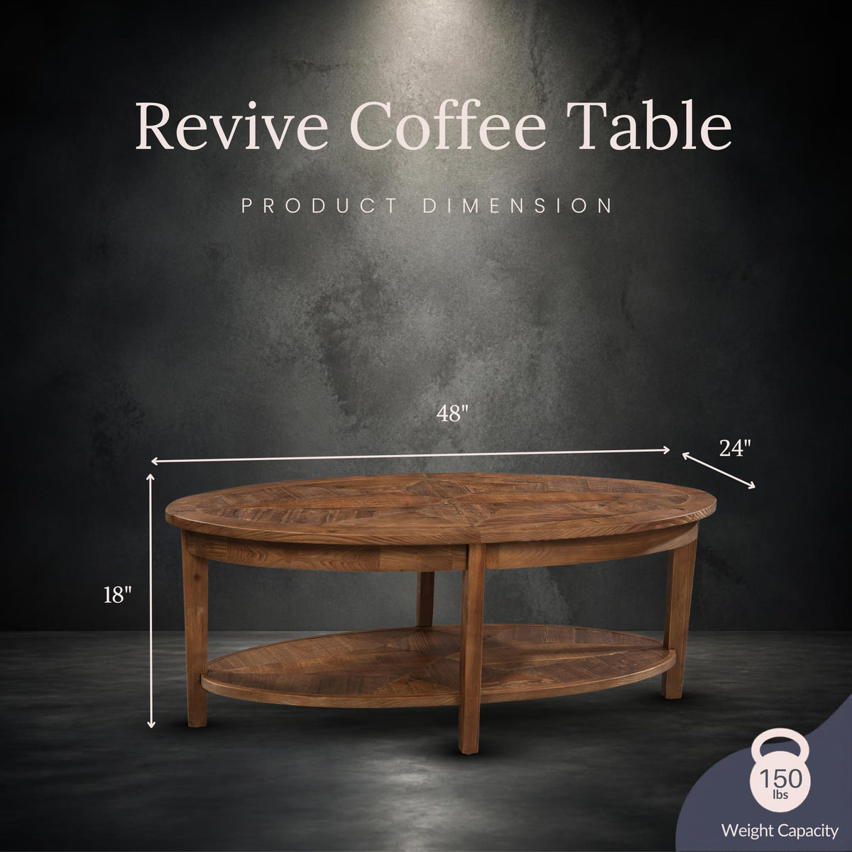 Rustic Oval Coffee Table