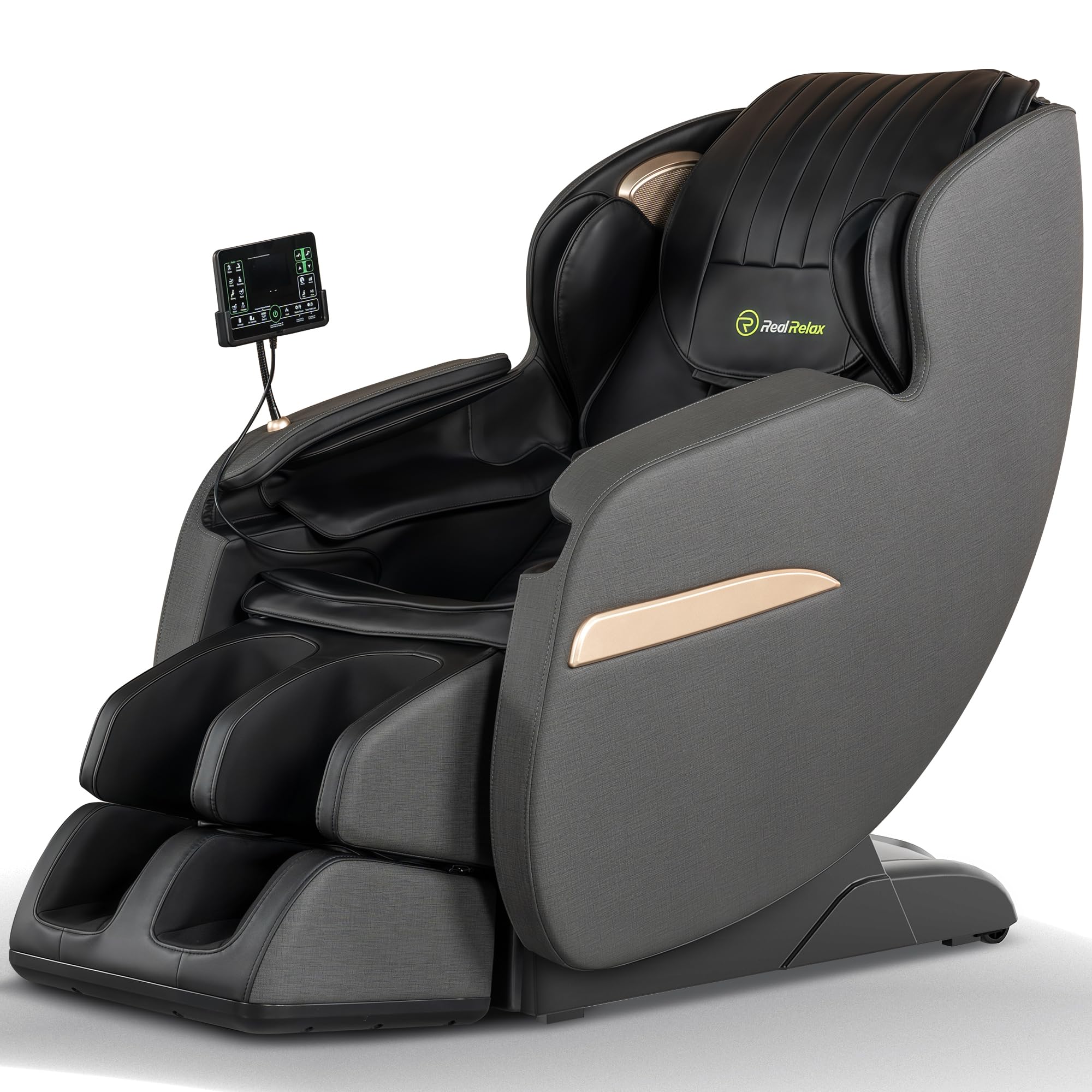 Real Relax 2026 Upgraded 2D SL-Track Massage Chair,Recliner Full Body Zero Gravity with 8 Auto Modes and Upgraded LCD Screen,Added Voice Broadcast,Headrest Cushion,Child Lock and Pause Button,Black